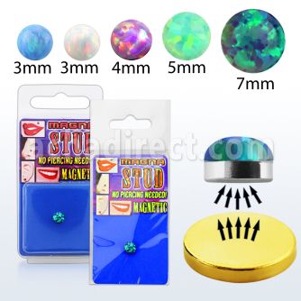 pmgop surtido piercings falsos piercing falso magnetico opalo redondo bandeja magnetica color dorado 1 pieza distribuidor mayorista