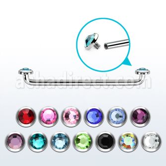 sudijf4 surgical steel internally threaded surface barbell