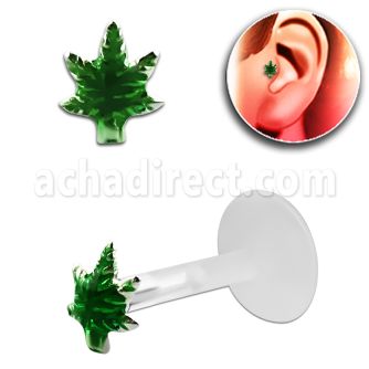 trgs16 piercing tragus bio flex plata esterlina color verde marihuana distribuidor