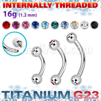 ubnejb3i titanium g23 internal banana 3mm jewel balls