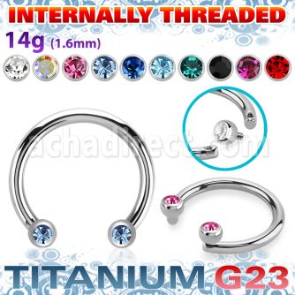 ucbjbih titanium g23 circular barbell crystal balls internal