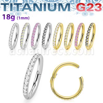 usgshs10 titanium g23 hinged segment ring 18g outward cz