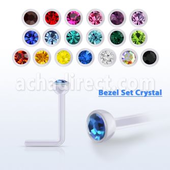 ansbc2 bio  flex nose stud w 2mm bezel set swarovski crystal