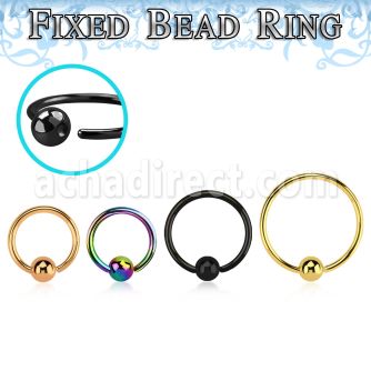 bedrt20m anodized steel fixed bead ring, 20g w a 2.5mm ball