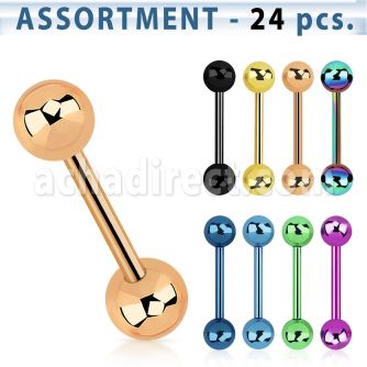 blk104 anodized 316l steel tongue barbells with a 5mm balls
