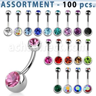 blk20a double jewel belly banana with 5 8mm bezel jewel ball