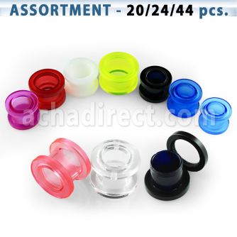 blk253 bulk of 3mm to 5mm acrylic screw fit flesh tunnel