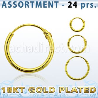 blk429 silver hollow hoop earrings with 18k gold plating