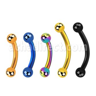 bnetb25 anodized 316l steel eyebrow banana with 2 5mm ball
