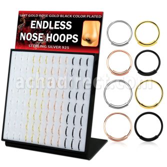brnhmx63 18k gold rosegold black plated silver nose hoops 96