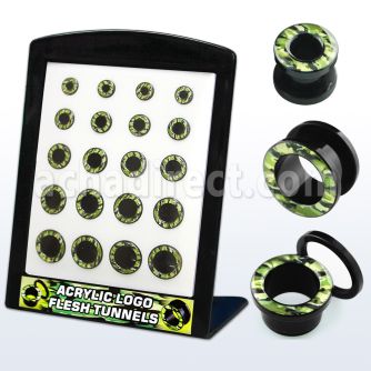 brpg101 board w screw fit flesh tunnel with green camouflage