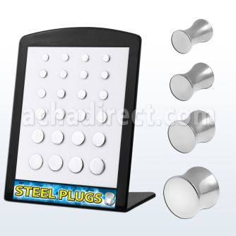 brpg83 display board of high polished 316l steel plugs