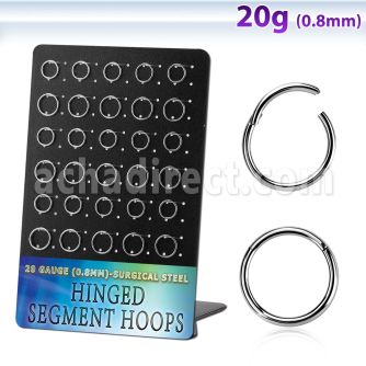 brsegh3 board w 30 316l steel hinged segment ring 20g