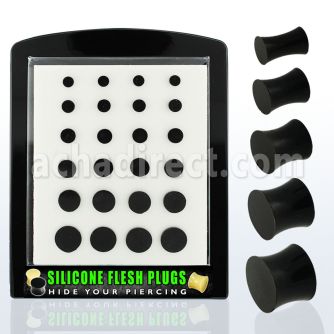 brsipg3 board of assorted size black silicon plug retainers