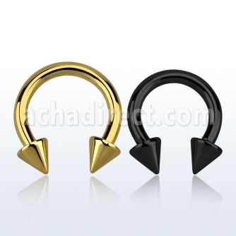 cbtcn10 pvd plated 316l 2 5mm circular barbell with 6mm cone