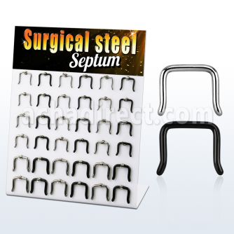 dapg177 display w 316l steel septum retainer in a u shape