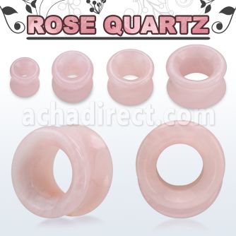 dgscc rose quartz double flared stone flesh tunnel