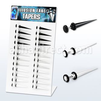 divtp 6 8mm acrylic fake taper w 5mm b w clear o ring