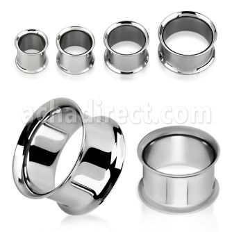 dpg high polished 316l steel double flared flesh tunnel