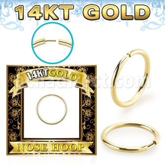gnr31 14k gold seamless nose ring 18g
