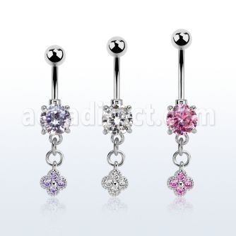 mcdz411 steel belly banana w and a dangling small flower w cz