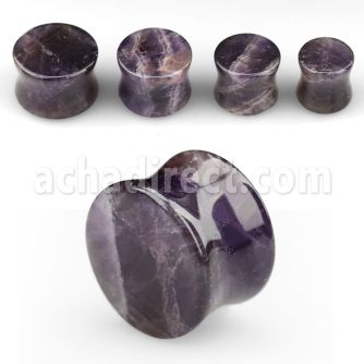 pgsff amethyst double flared stone plug size 4mm 16mm