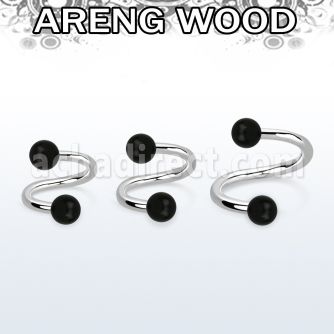 spar5 organic spiral w 316l steel post w 2 5mm areng wood ball