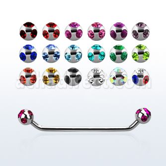subca 45 316l steel surface barbell w multicrystal balls