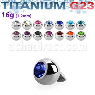 tajb3 titanium g23 3mm jewel ball dermal anchor top part