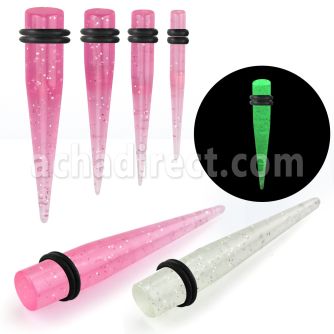 tpglr glitter taper on day glow taper at night w o ring