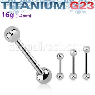 ubbeb titanium g23 eyebrow barbell with two 3mm balls