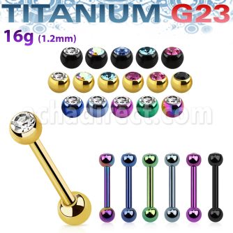 ubbert52 anodized titanium g23 tragus barbell w 3mm jewel ball