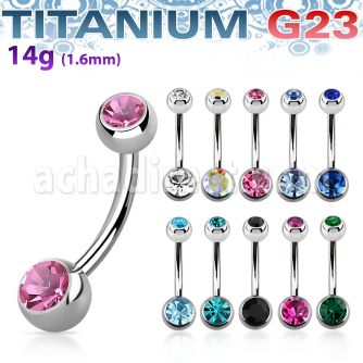ubn2cs titanium belly banana bezel set jewel balls