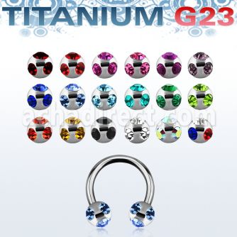 ucbjb5 titanium g23 circular barbell w 5mm multicrystal balls