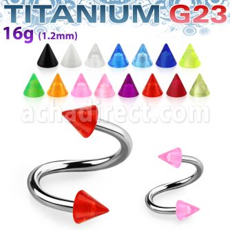 uspeuvcn titanium g23 spiral with two 3mm uv cones
