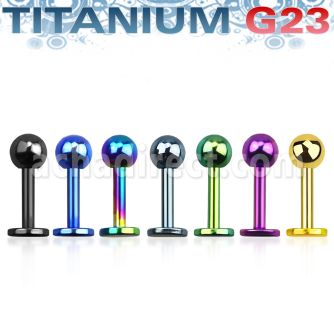 utlbb4s anodized titanium g23 labret with a 4mm ball