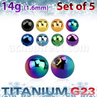 xubt6g pack of 5 pcs of 6mm anodized titanium g23 balls