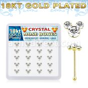 18bmos20 18k gold plated silver nose bones round crystals