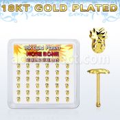 18bvpa36 caja display 36 plata 925 piercing nariz hueso 0 6mm oro 18 kts pina al por mayor