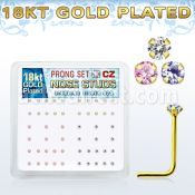 18nszbm caja display piercing nariz l plata 925 0 6mm oro 18 kts zirconia 1 5mm distribuidor mayorista