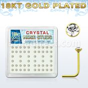 18s14xc caja display piercing nariz l plata 925 0 6mm oro 18 kts cristal claro redondo 2mm distribuidor mayorista