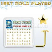 18sxvsar caja piercing nariz l plata 925 0 6mm estrella oro 18 kts distribuidor