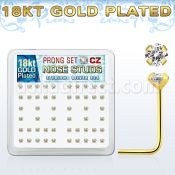 18sz2xc caja display piercing nariz plata esterlina 925 0 6mm oro 18 kts zirconia clara redonda 2mm venta