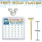 18ymos36 18k plated silver bend it yourself nose studs mouse