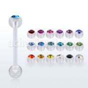 abbajb5 barbell lengua acrilico transparente flexible bola cristal bisel 5mm bola acrilica lisa 5mm inferior distribuidor