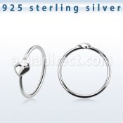 aghht22 925 silver seamless nose ring heart