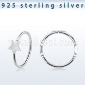 aghst22 925 silver seamless nose ring star