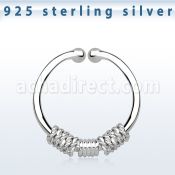 agsep12e anillo septum falso plata 925 1mm tres cuerdas envueltas alrededor tercio anillo 12mm venta