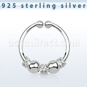 agsep12f anillo septum falso plata 925 1mm alambre balines bolas 12mm venta