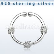 agsep12g anillo septum falso plata 925 1mm tres cuerdas envueltas alrededor anillo 12mm mayorista